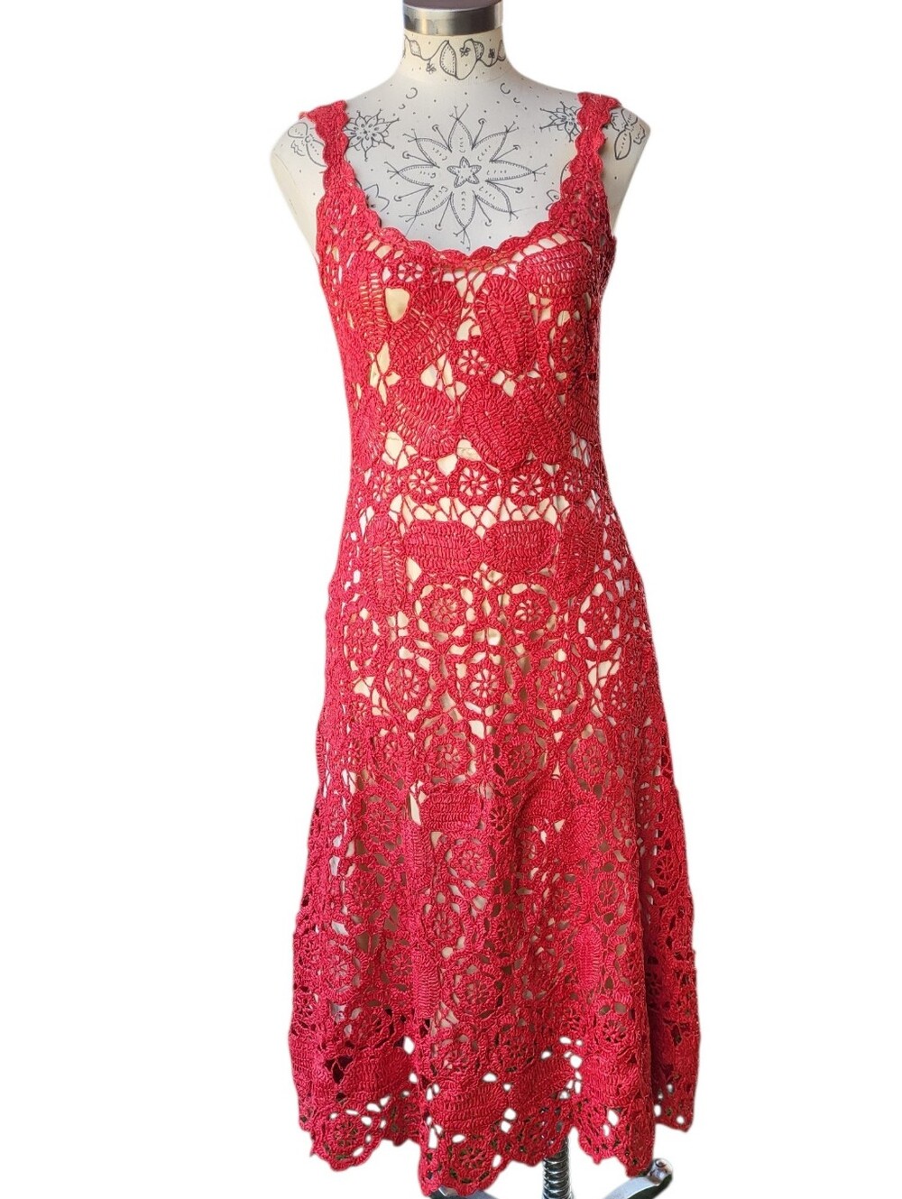Rare Tracy Reese Gilmore Girls Lorelai Crochet Dress Size 6 - Picture 3 of 14